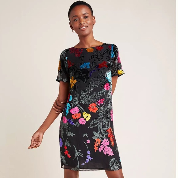Anthropologie MAEVE Alisa velvet colorful dress, 8. - Picture 2 of 10